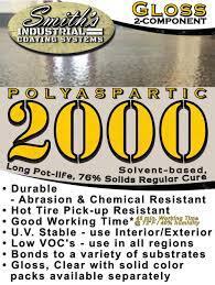 Polyaspartic 2000 76% solids Regular Cure , Clear 2 Gal