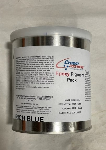 Crown Polymers Epoxy Pigment 1/4 Gal Rich Blue
